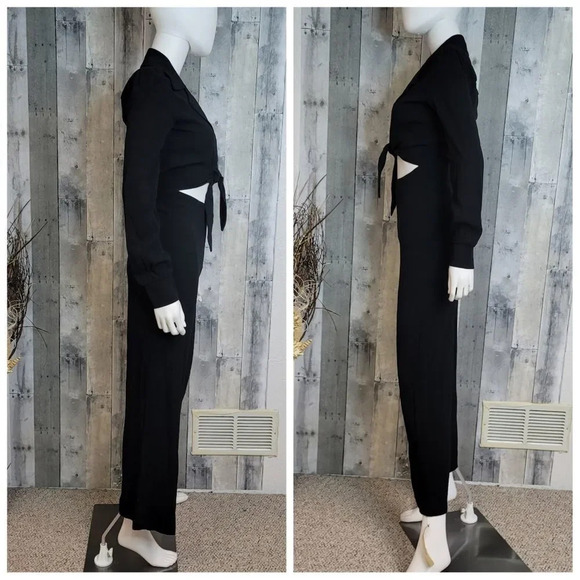 NWOT Reformation Jett Black Collared Jumpsuit - Picture 6 of 15